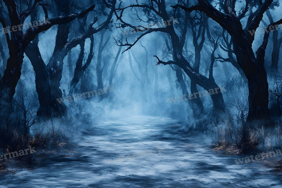 Spooky Forest digital photo backdrop for photo editing, preview 45
