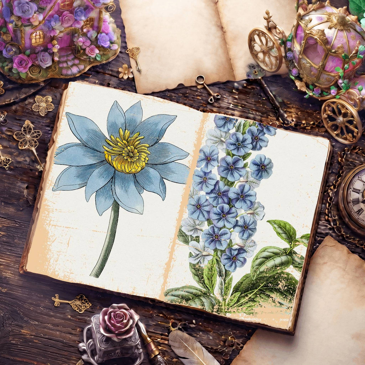 Botanical Illustrations Digital Papers