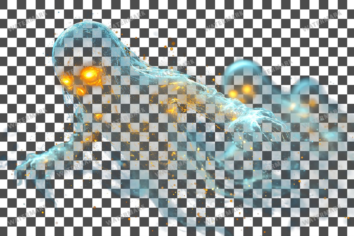 Ghostly Apparitions PNG overlay on a transparent checkered background, preview 46