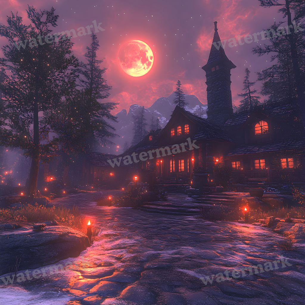 Moonlit Clearing Backdrop Images