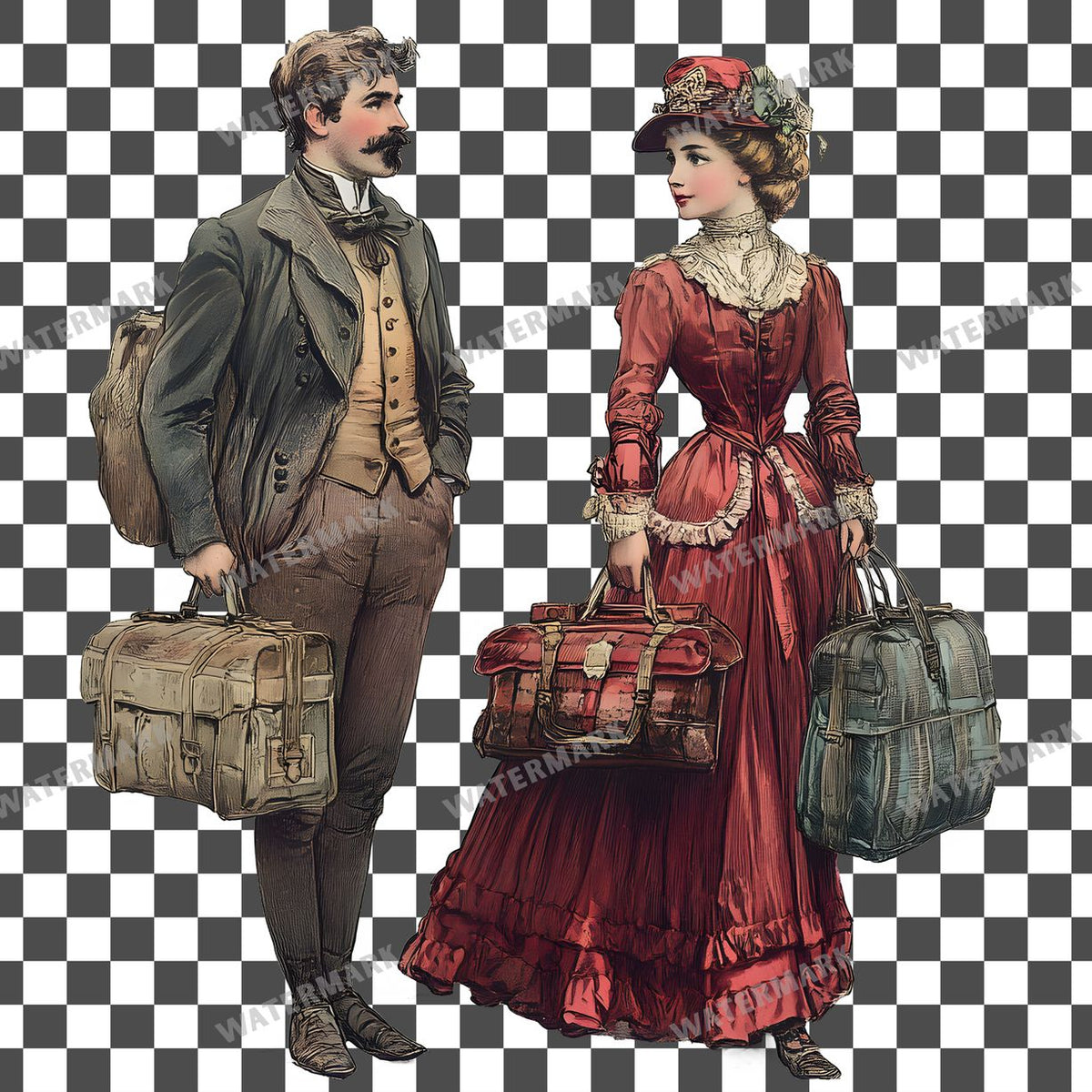Travel Vintage Style Clipart Pngs