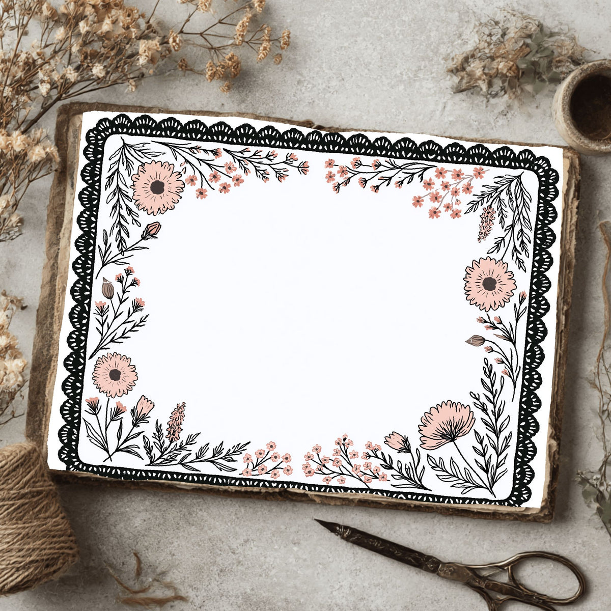 Folk Art Floral Border Frame