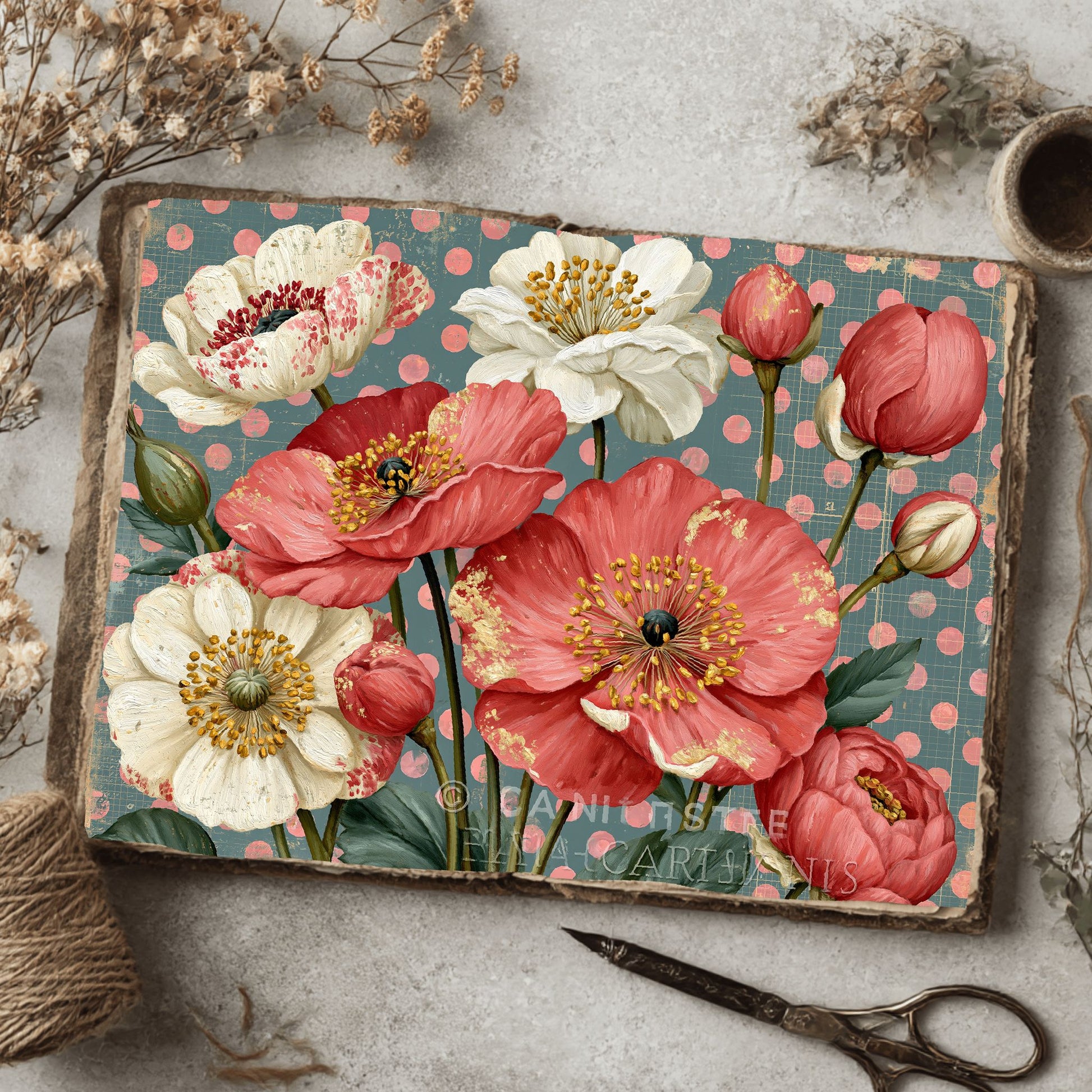 Pink & Gold Shabby Chic Journal Paper