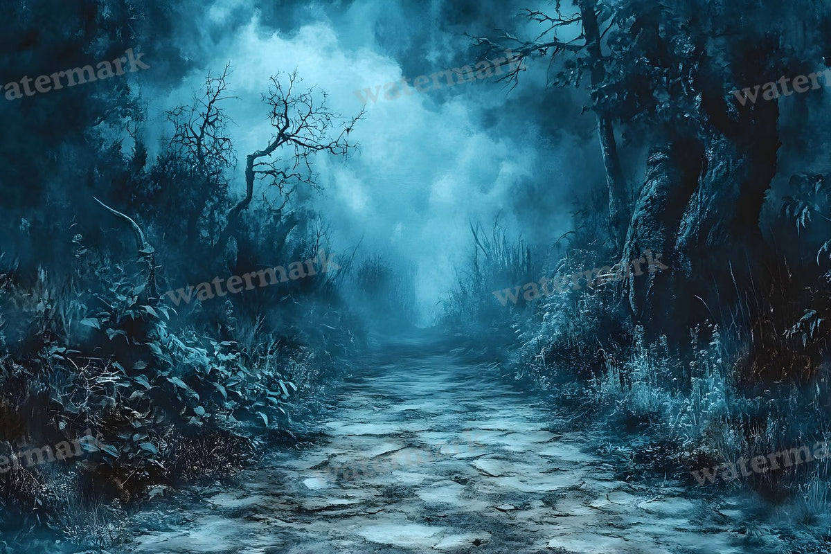 Spooky Forest digital photo backdrop for photo editing, preview 46