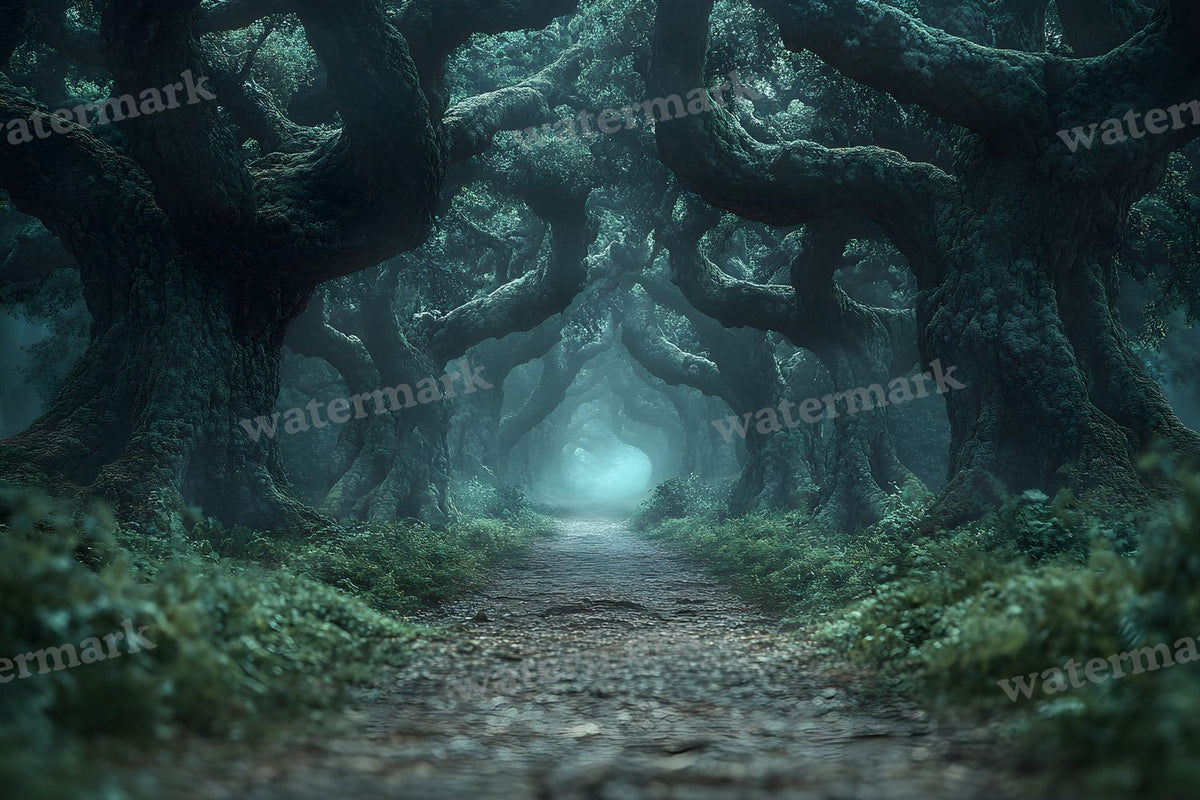 Spooky Forest digital photo backdrop for photo editing, preview 46