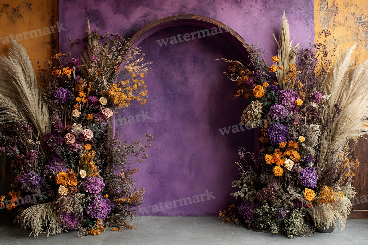 Boho Purple Arch Backdrop Images