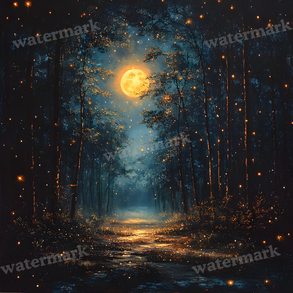 Moonlit Clearing Backdrop Images