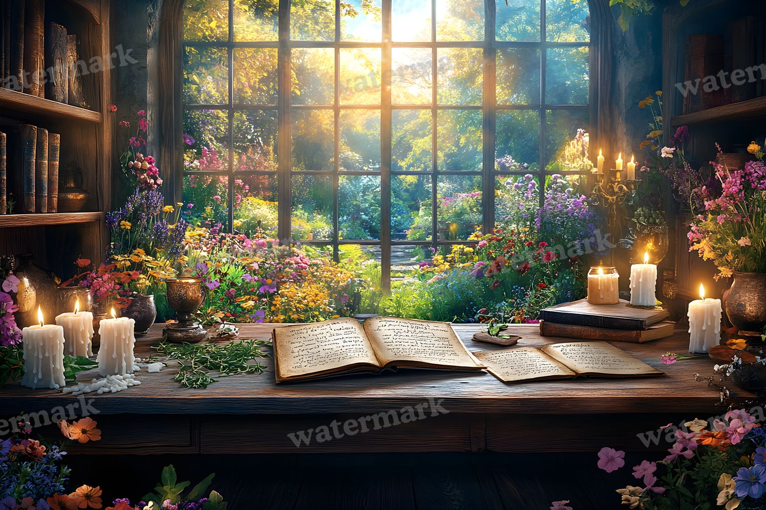 Witch’Study Desk Backdrop Images