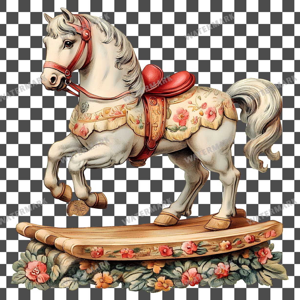 Wooden Rockin Vintage Style Clipart Pngs
