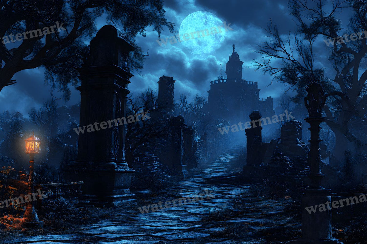 Spooky Forest digital photo backdrop for photo editing, preview 47
