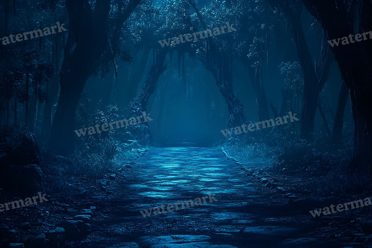Spooky Forest digital photo backdrop for photo editing, preview 47