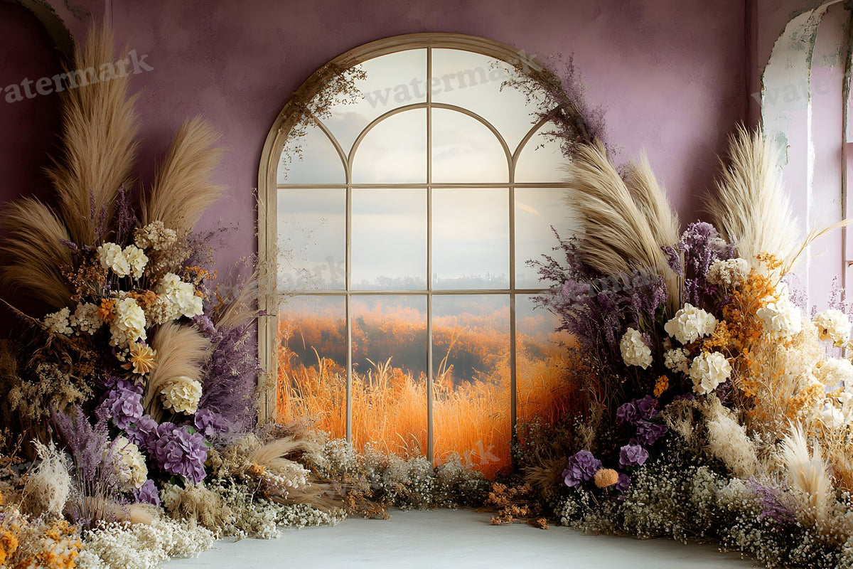 Boho Purple Arch Backdrop Images