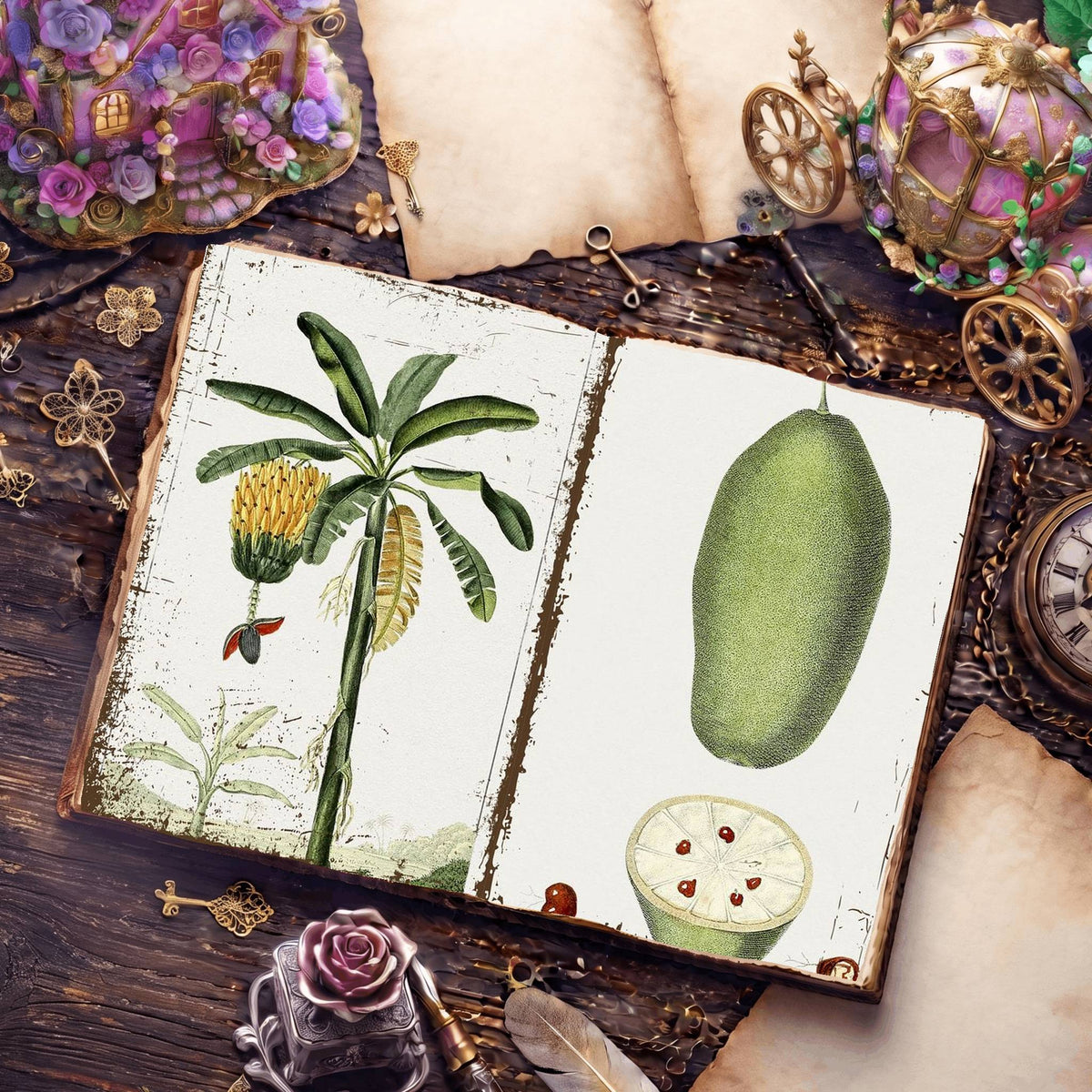 Botanical Illustrations Digital Papers