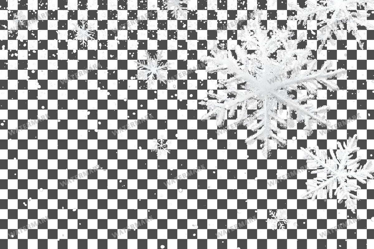 Large Snowflake Single Large Flake PNG overlay on a transparent checkered background, preview 48