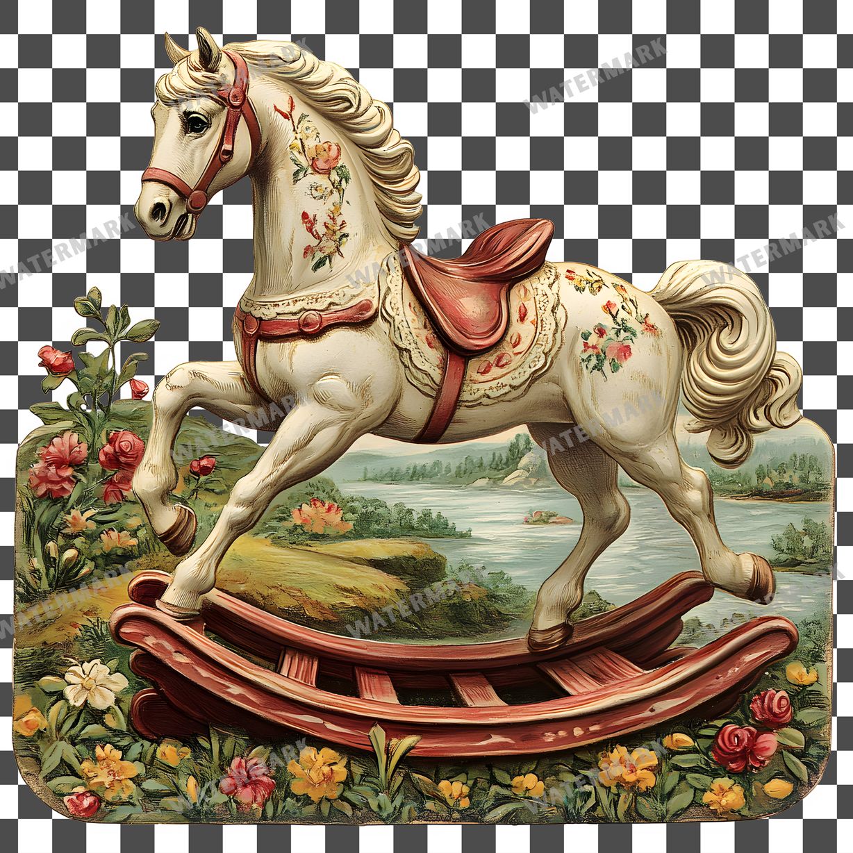 Wooden Rockin Vintage Style Clipart Pngs