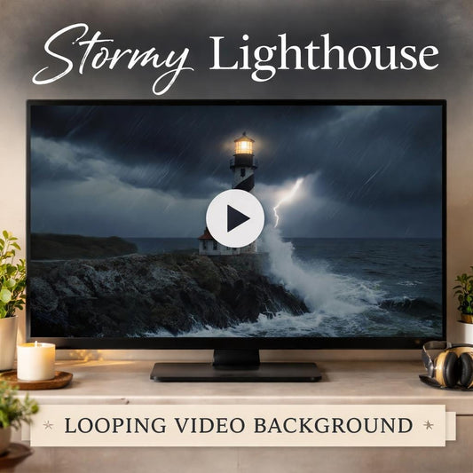 Stormy Ocean Waves Loop | Lighthouse rain background, sea waves video, ocean loop video | calming ocean, stormy video uses