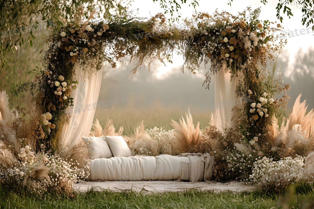Boho Olive Arch Backdrop Images