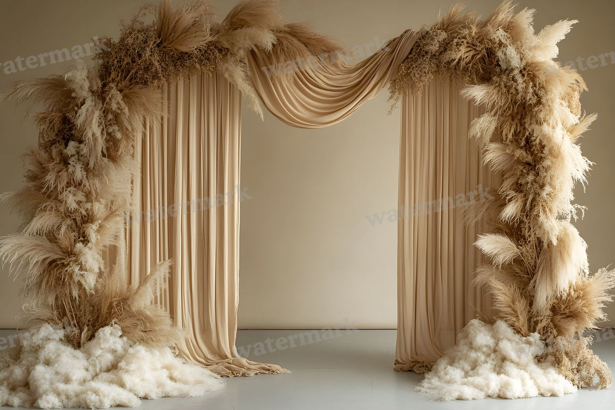 Boho Pampaarch Backdrop Images