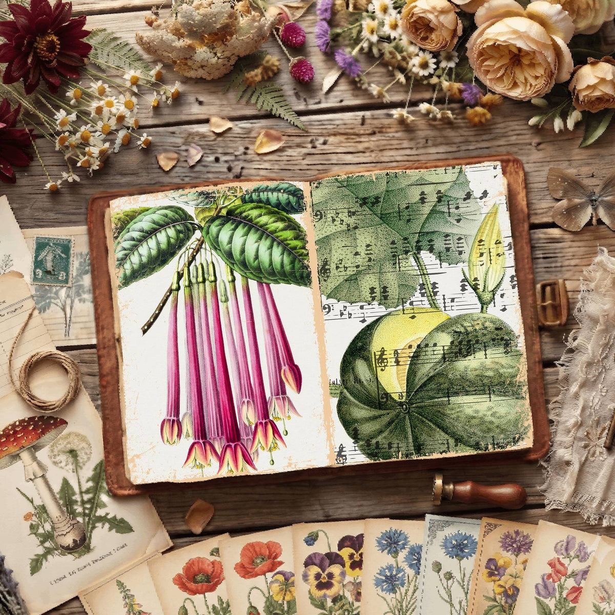 Botanical Illustrations Digital Papers