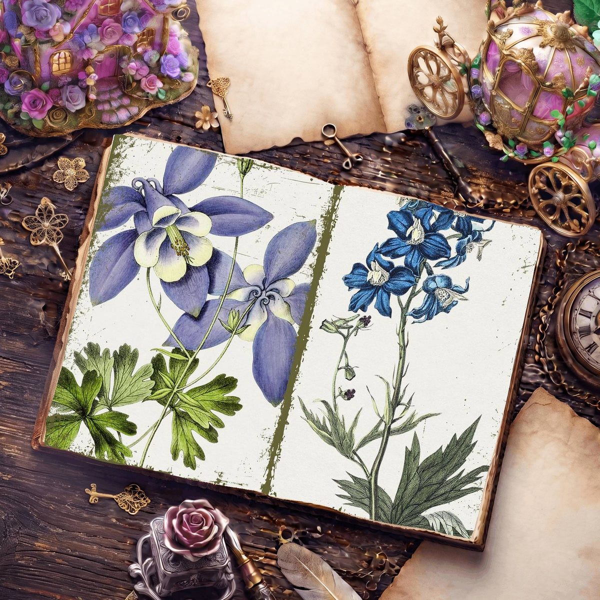 Botanical Illustrations Digital Papers