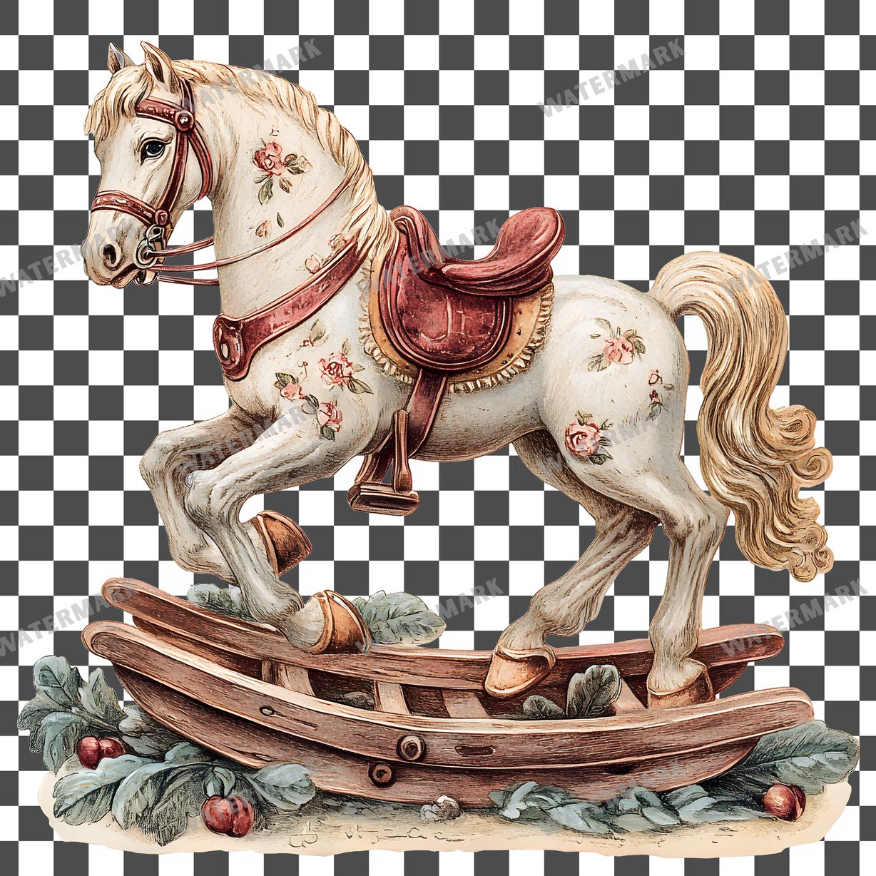 Wooden Rockin Vintage Style Clipart Pngs