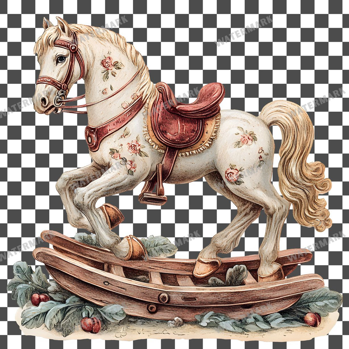 Wooden Rockin Vintage Style Clipart Pngs