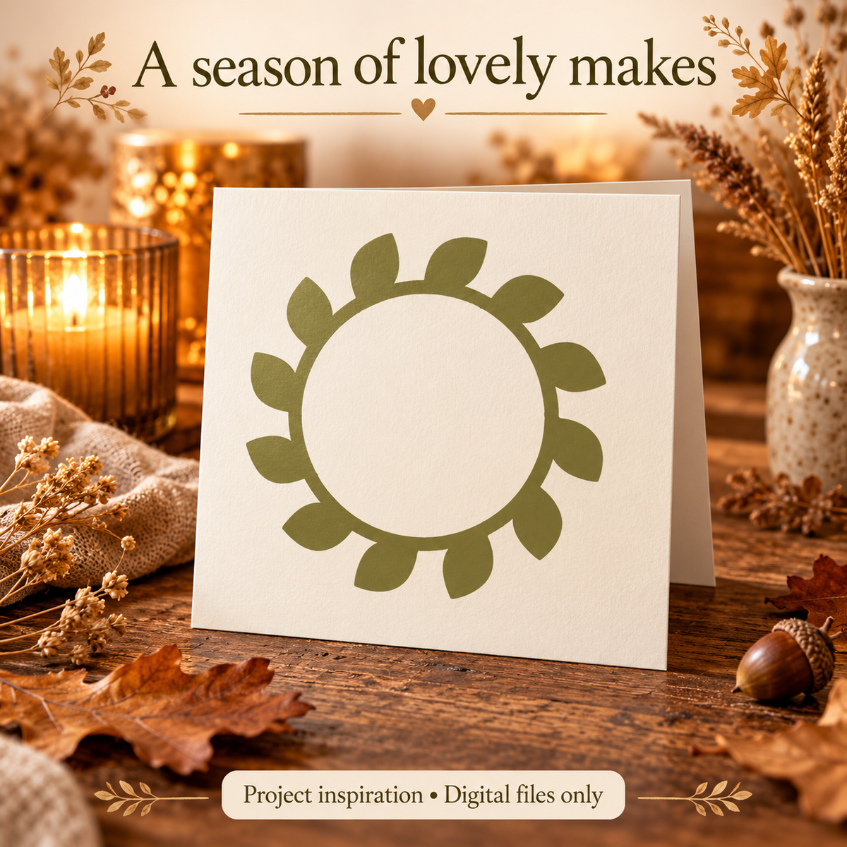 Autumn Botanicals SVG Pack – 12 Leaves, Sprigs and Frames with PNGs