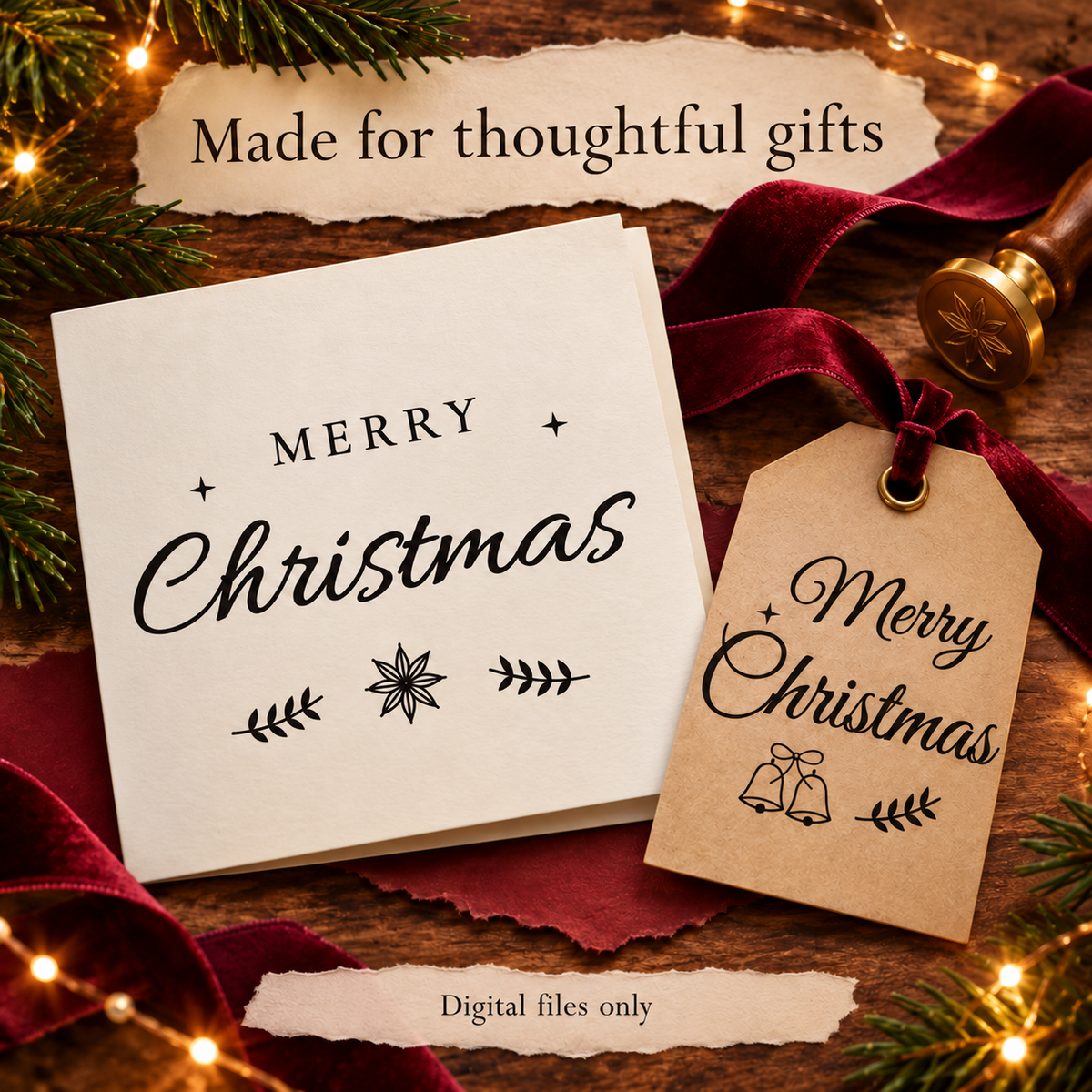 Merry Christmas SVG Pack – 12 Festive Lettering Designs with PNGs