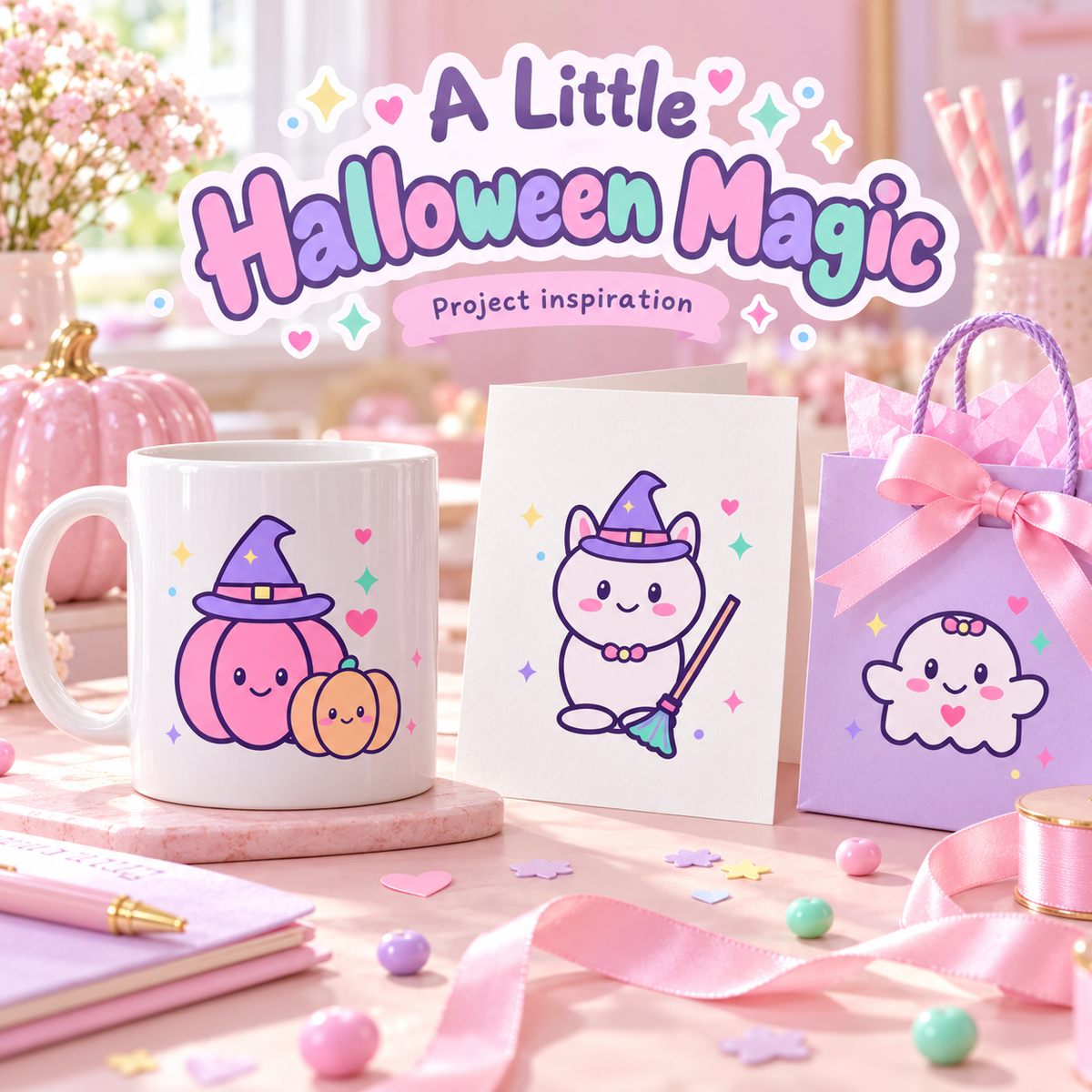 Cotton Candy Halloween SVG Pack – 12 Kawaii Pastel Designs
