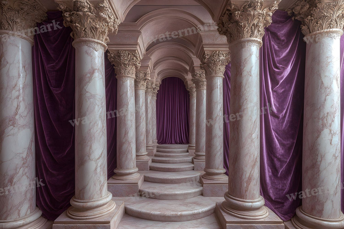 Baroque Marble Columns digital photo backdrop for photo editing, preview 49