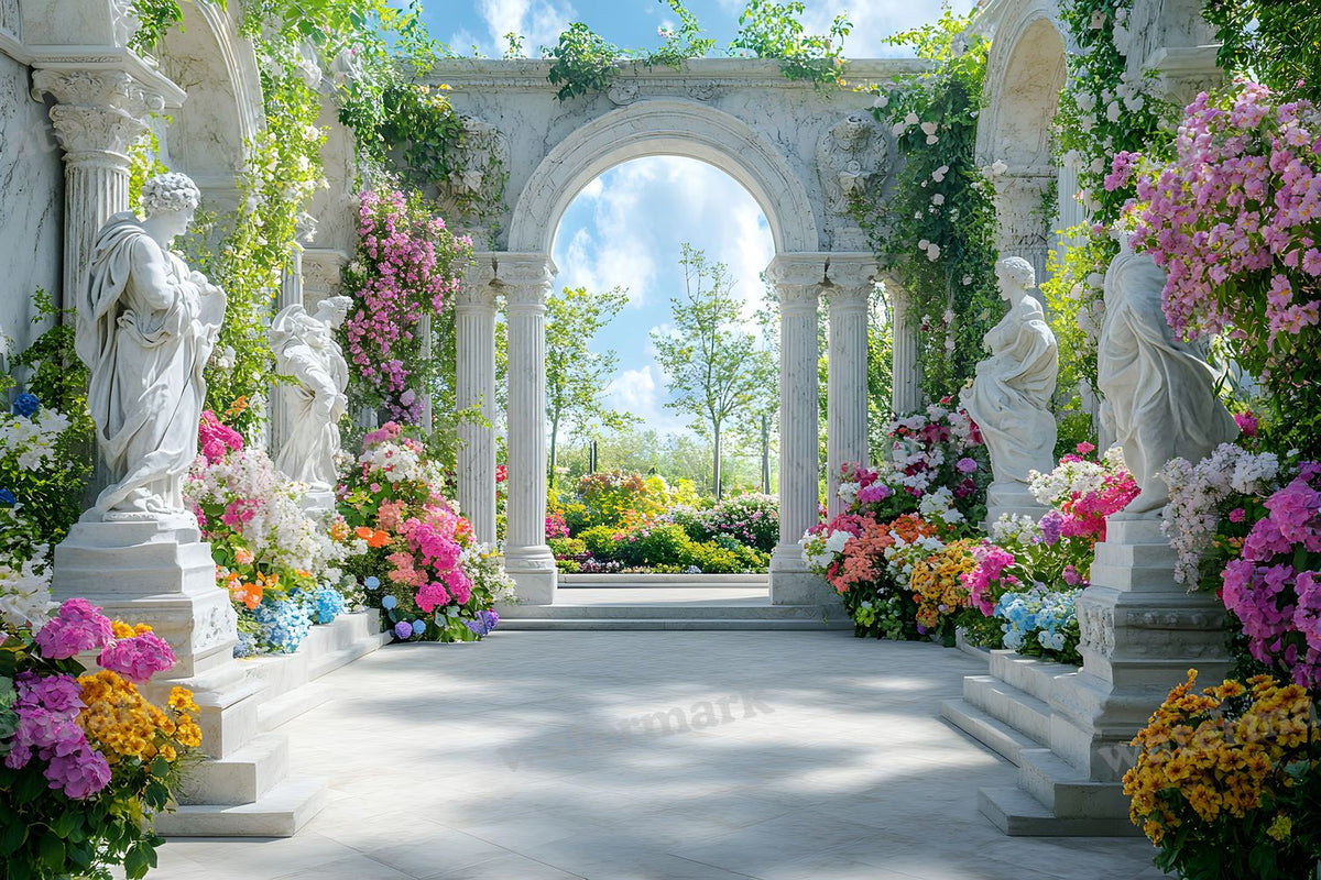 Baroque Marble Garden digital photo backdrop for photo editing, preview 49