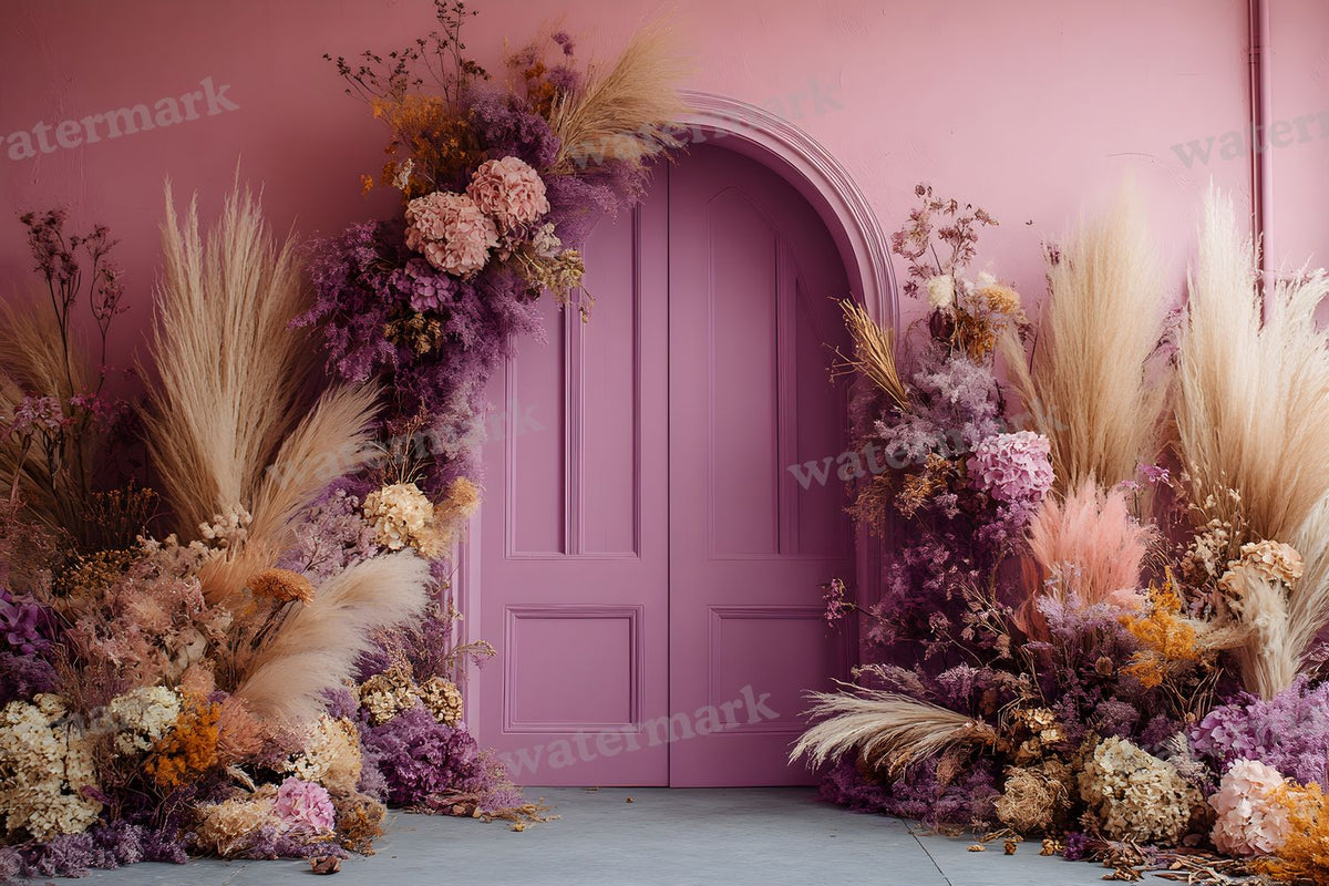 Boho Purple Arch Backdrop Images