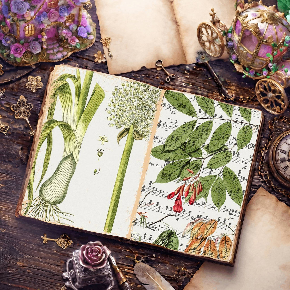 Botanical Illustrations Digital Papers