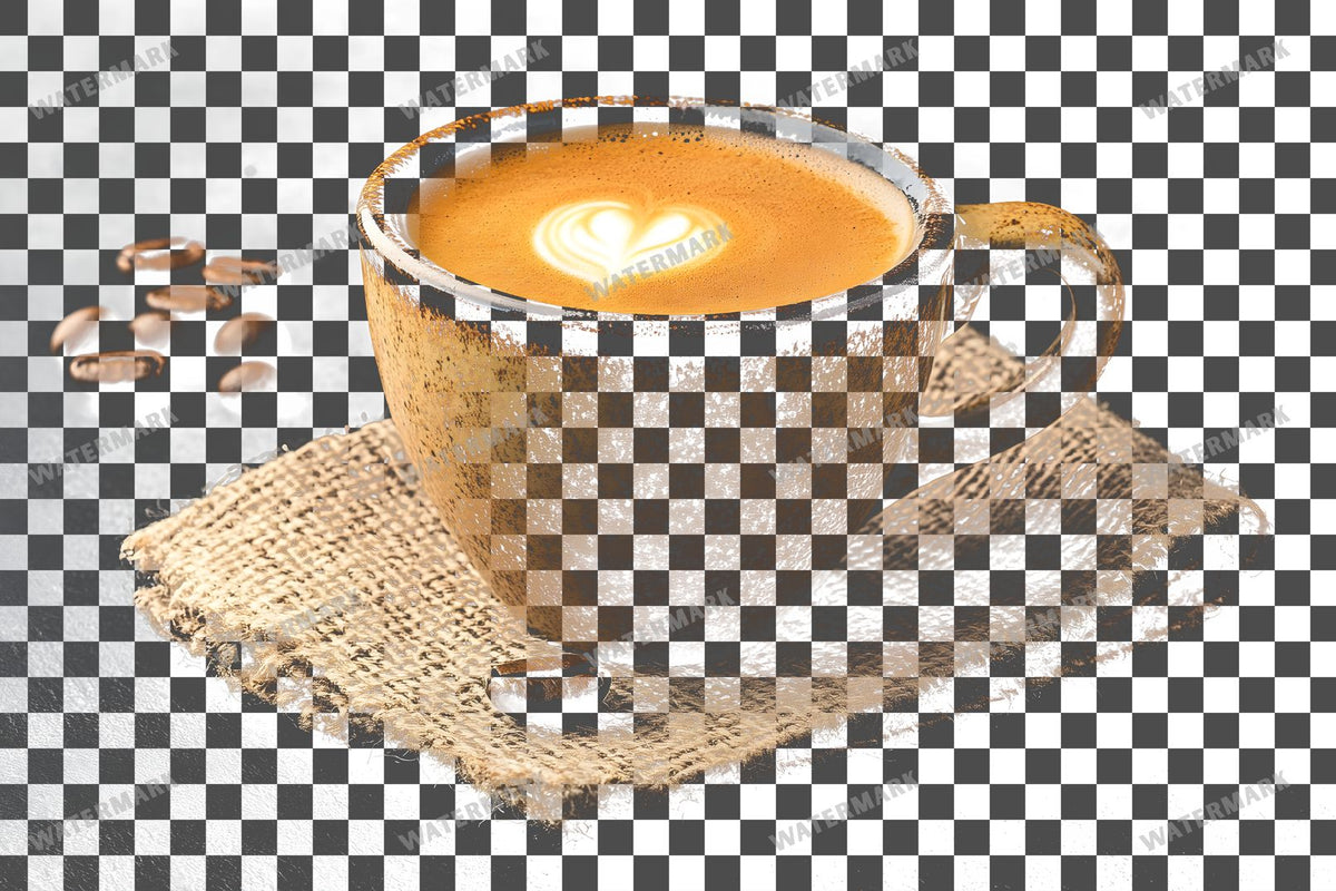 Coffee Cup PNG overlay on a transparent checkered background, preview 50