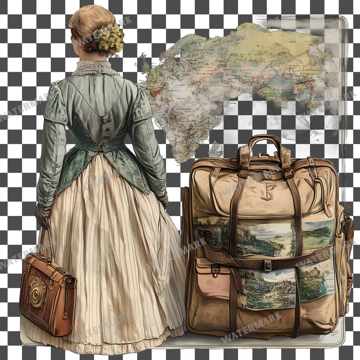 Travel Vintage Style Clipart Pngs