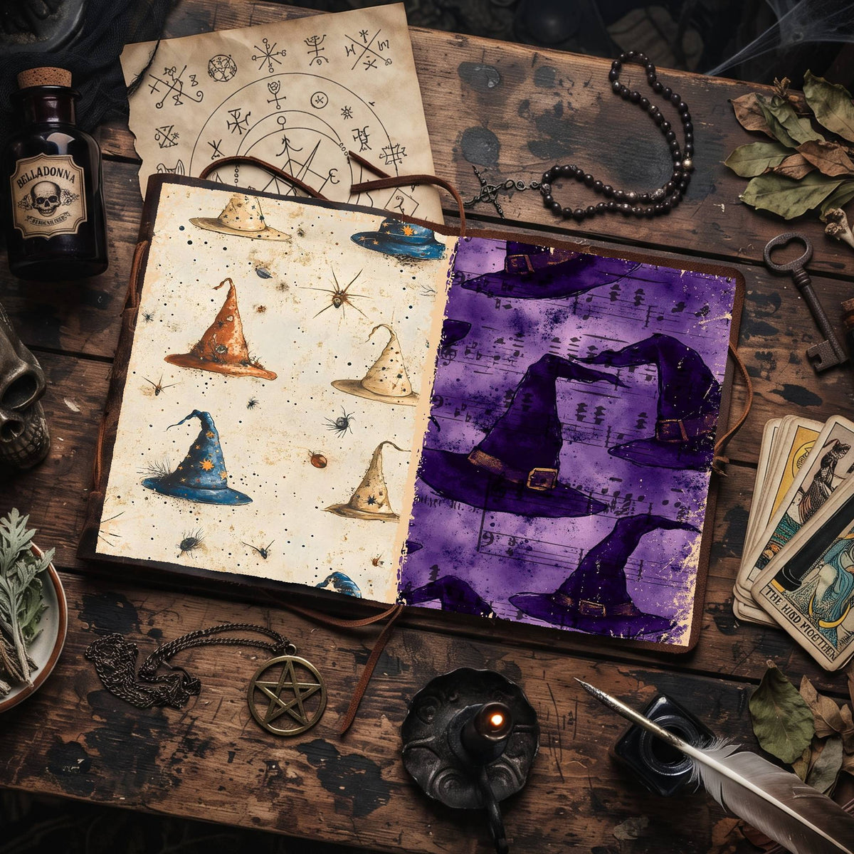 Witch printable junk journal paper, page preview 50
