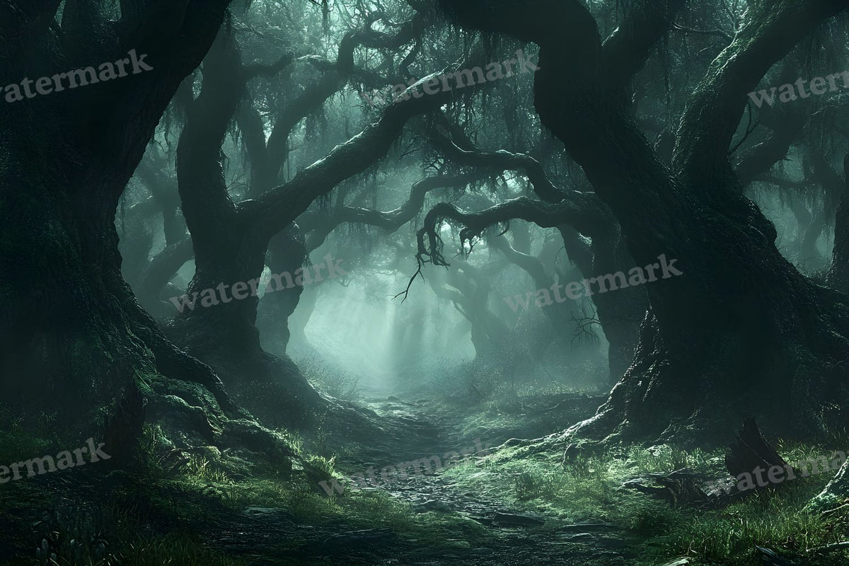 Spooky Forest digital photo backdrop for photo editing, preview 50