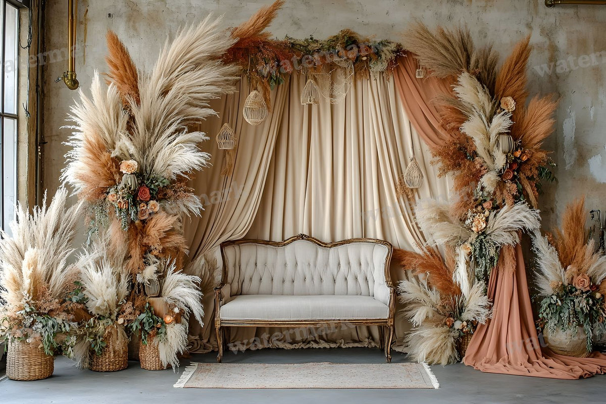 Boho Pampaarch Backdrop Images