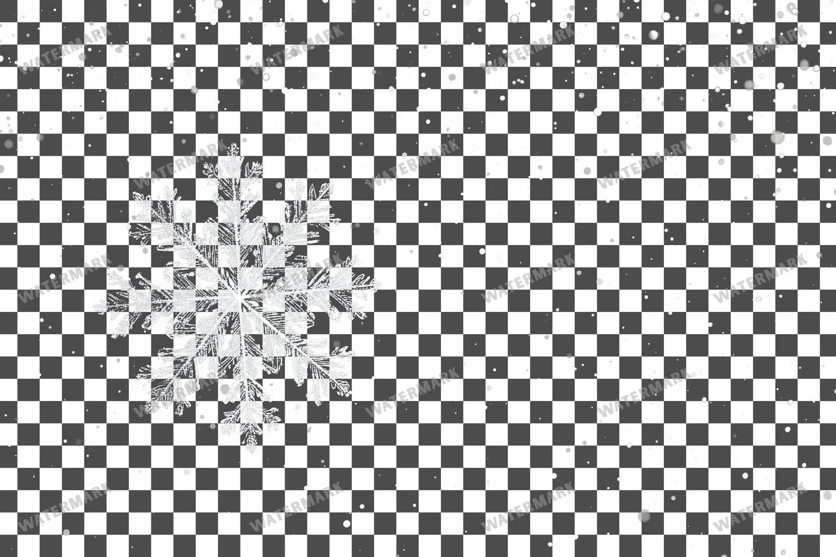 Large Snowflake Single Large Flake PNG overlay on a transparent checkered background, preview 51