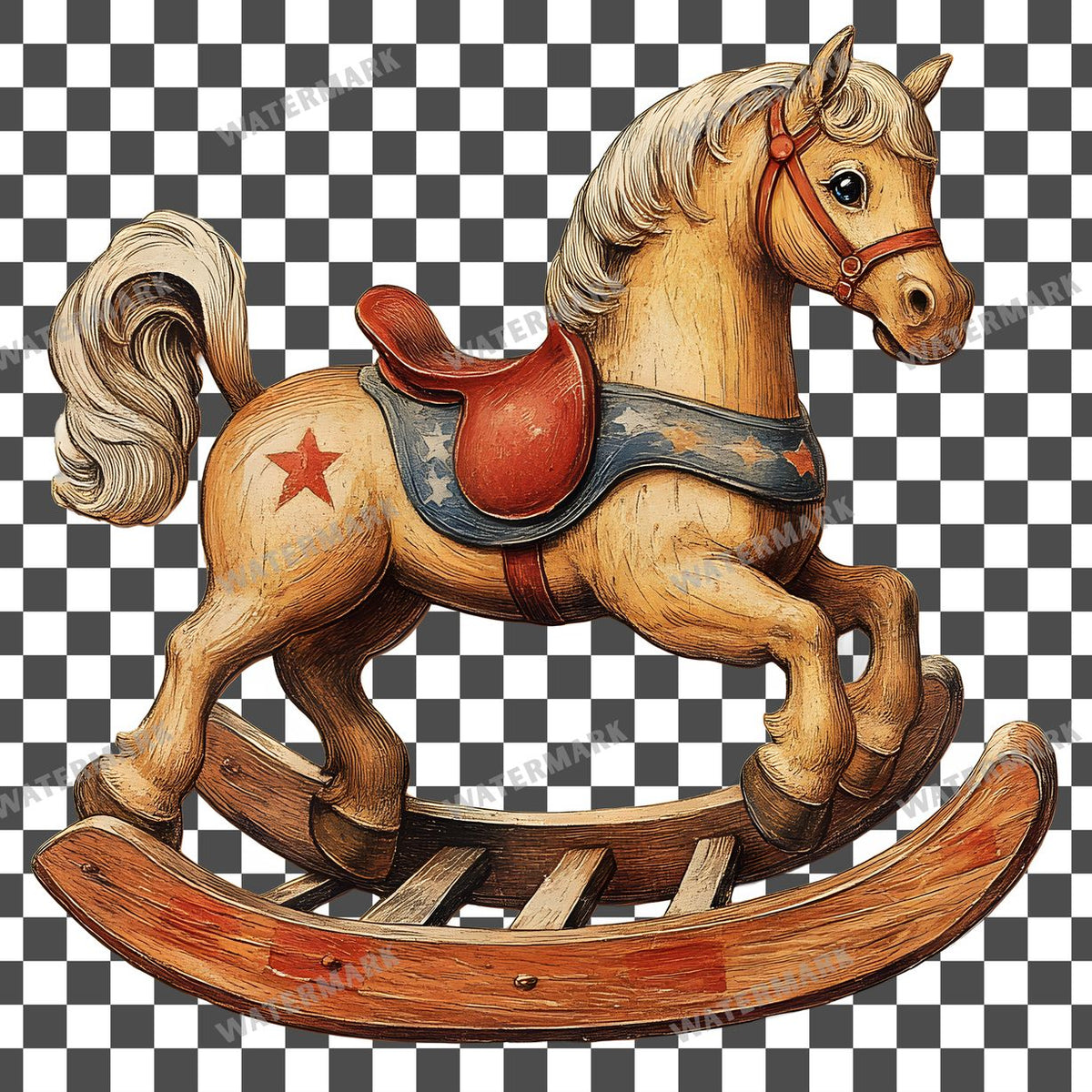 Wooden Rockin Vintage Style Clipart Pngs