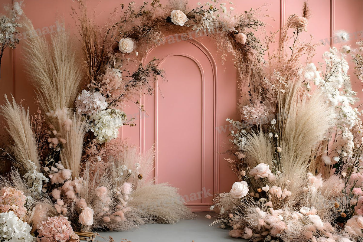 Boho Pink Arch Backdrop Images
