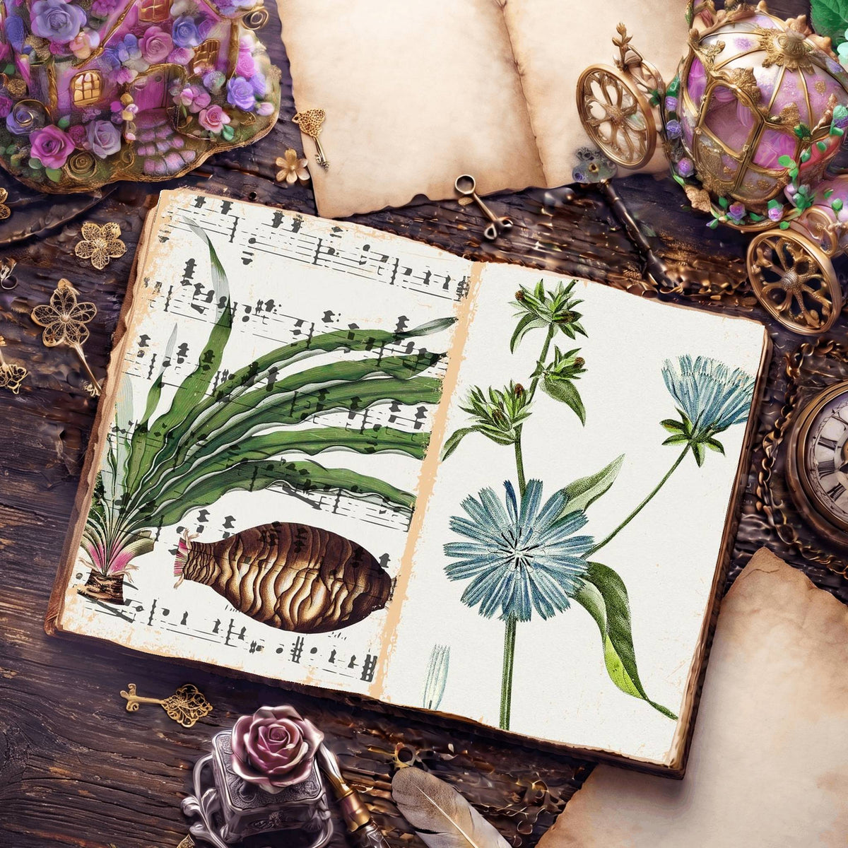 Botanical Illustrations Digital Papers