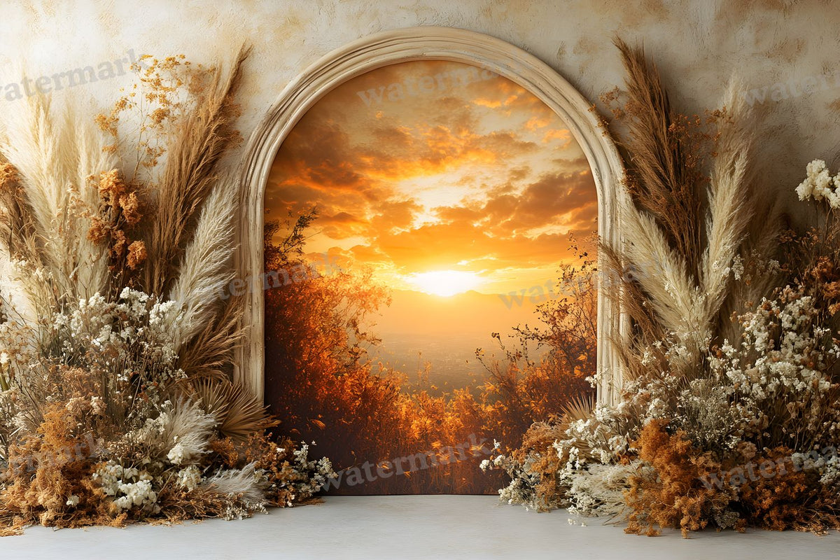 Boho Sunset Arch Backdrop Images