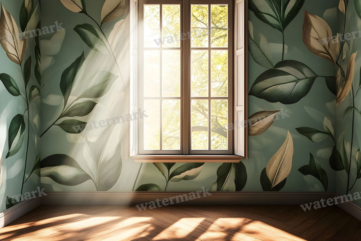 Botanical Window View Backdrop Images