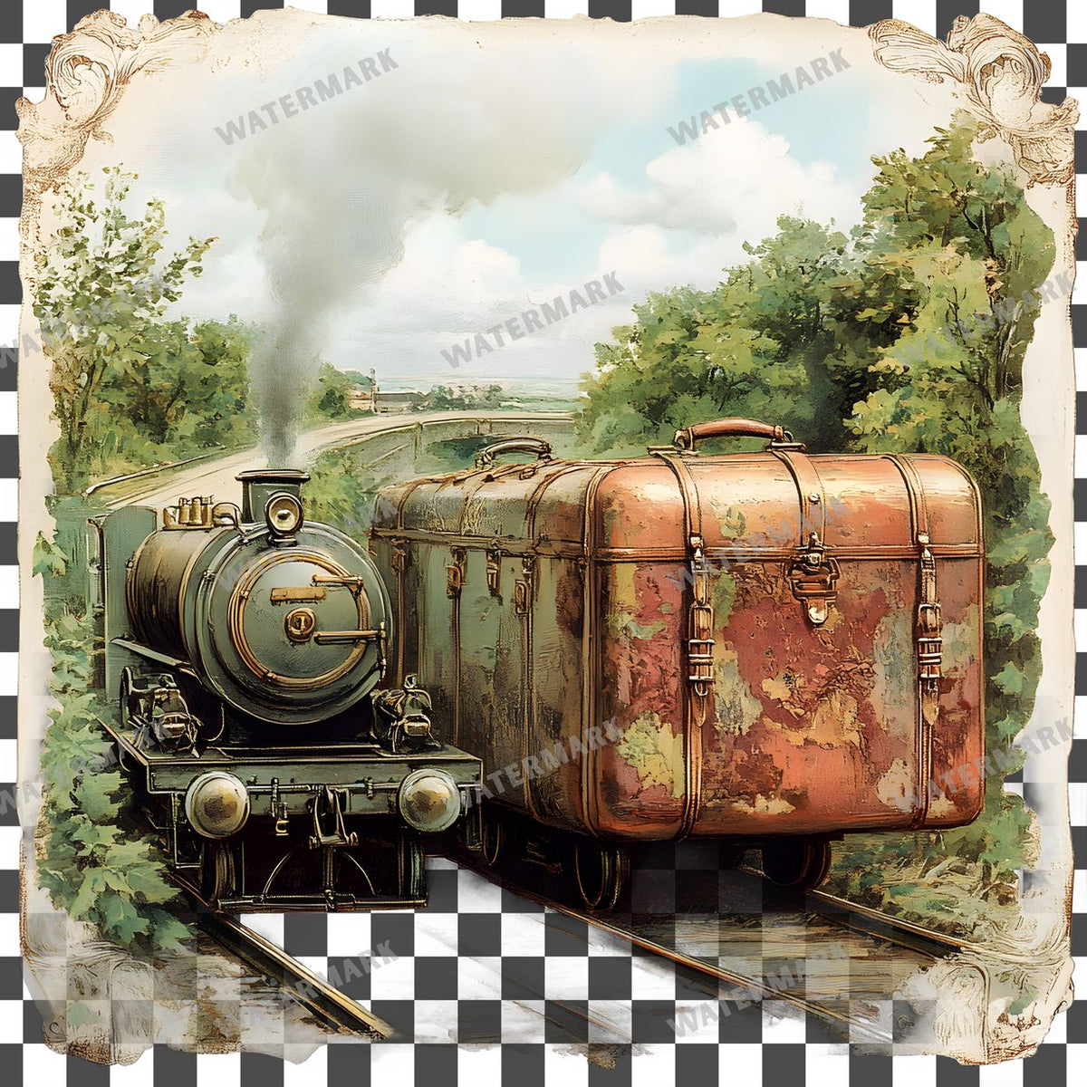Travel Vintage Style Clipart Pngs