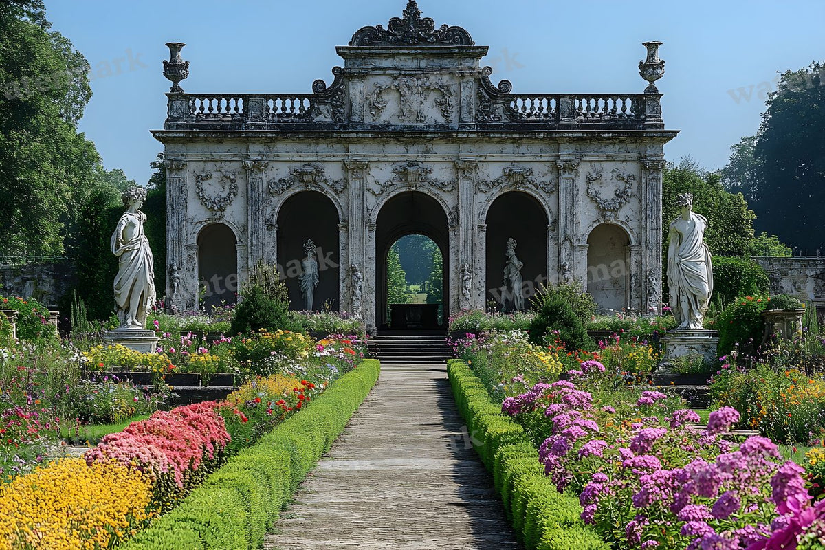 Baroque Marble Garden digital photo backdrop for photo editing, preview 53