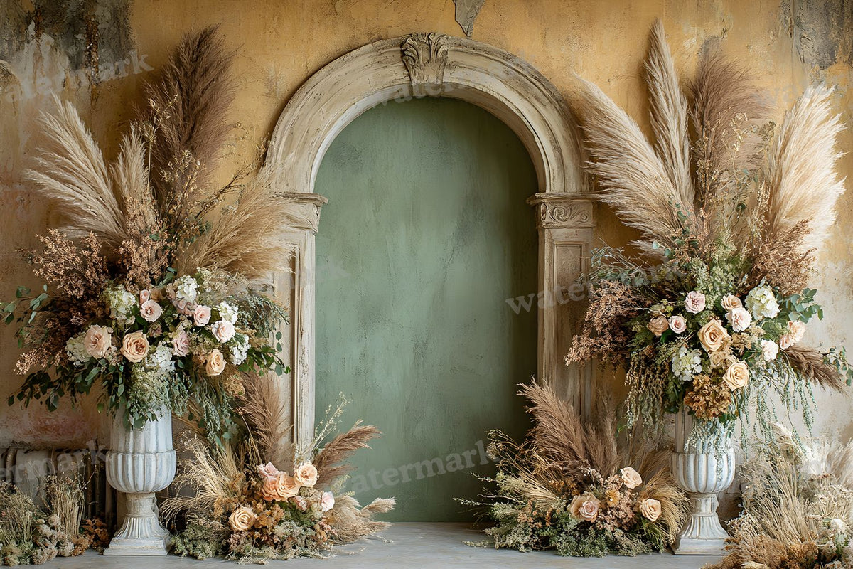 Boho Olive Arch Backdrop Images