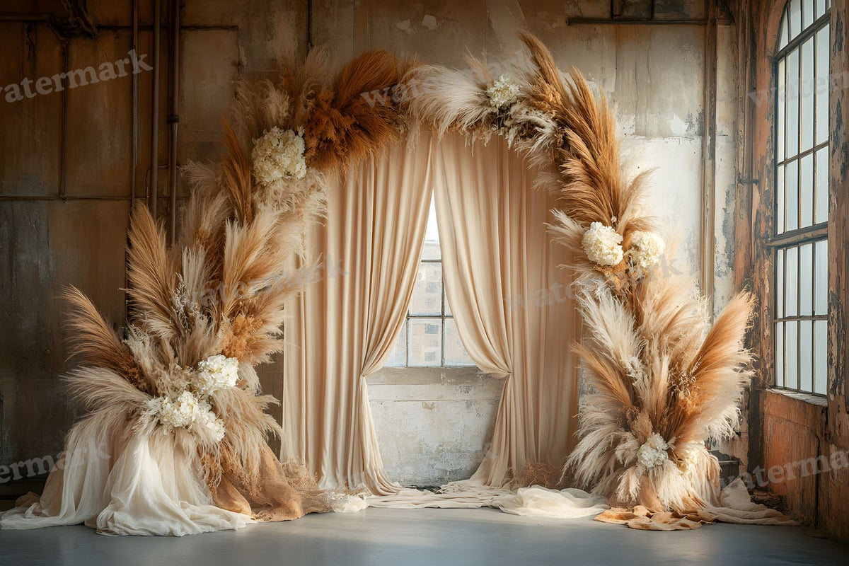 Boho Pampaarch Backdrop Images