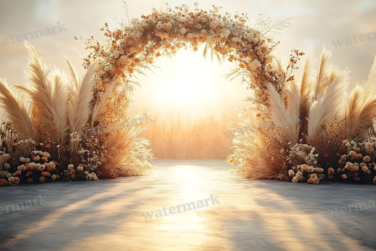 Boho Sunset Arch Backdrop Images