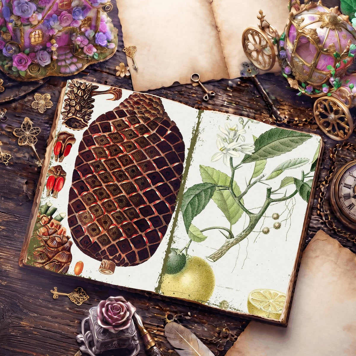 Botanical Illustrations Digital Papers